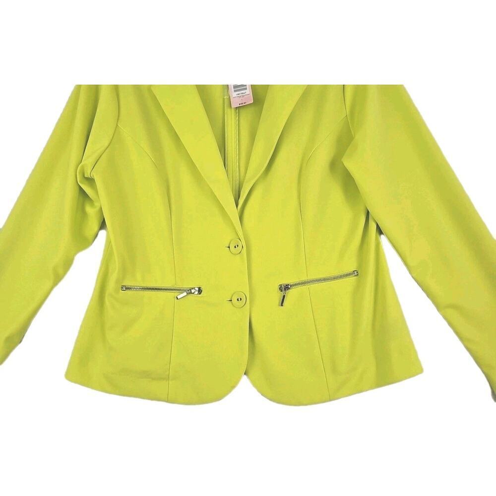 Torrid ~Woman Size 1(1X)~ Line Green Office Wear Blazer Knit Jacket Unlined NWT. - Picture 15 of 16